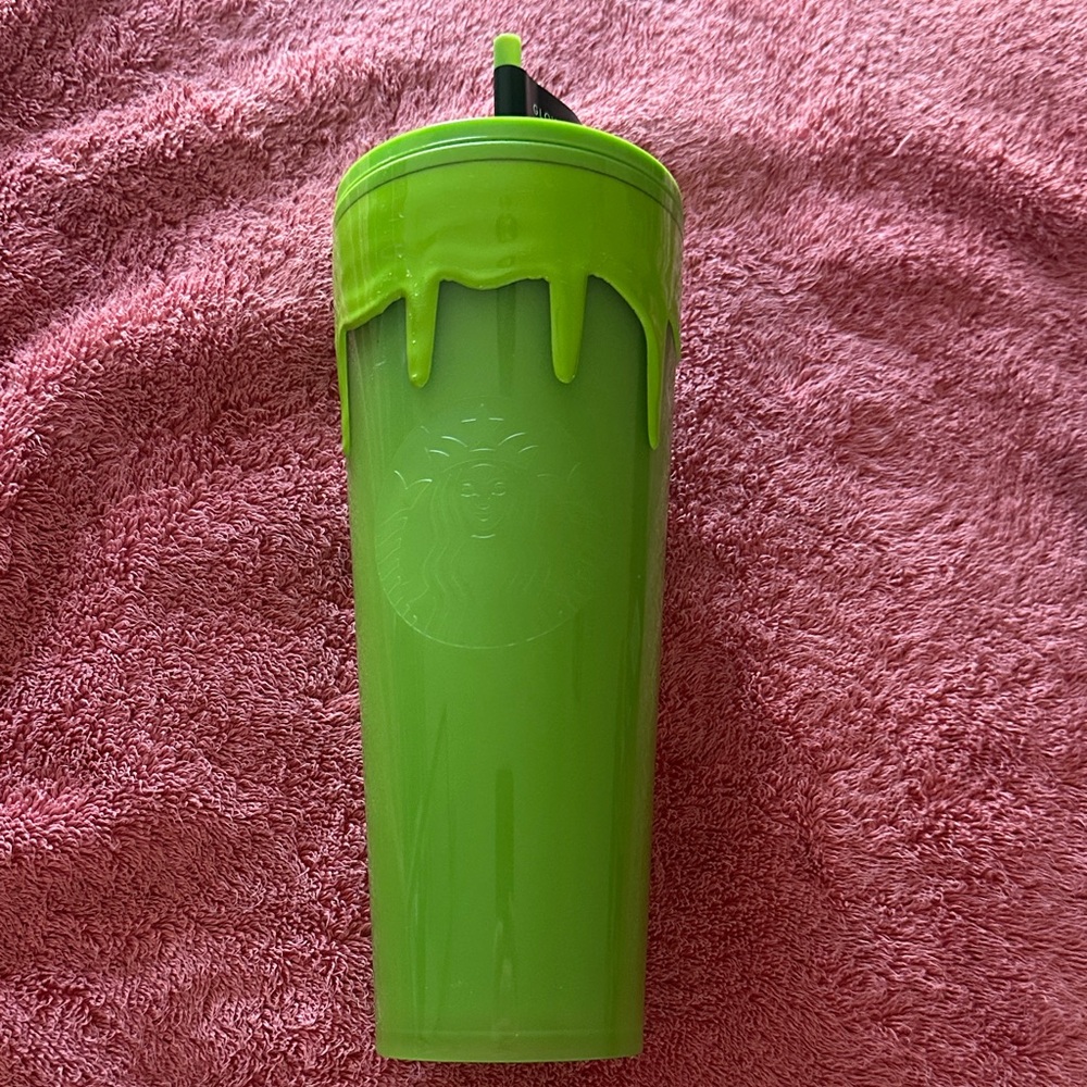 Starbucks Bright Green Drip Tumbler with Straw